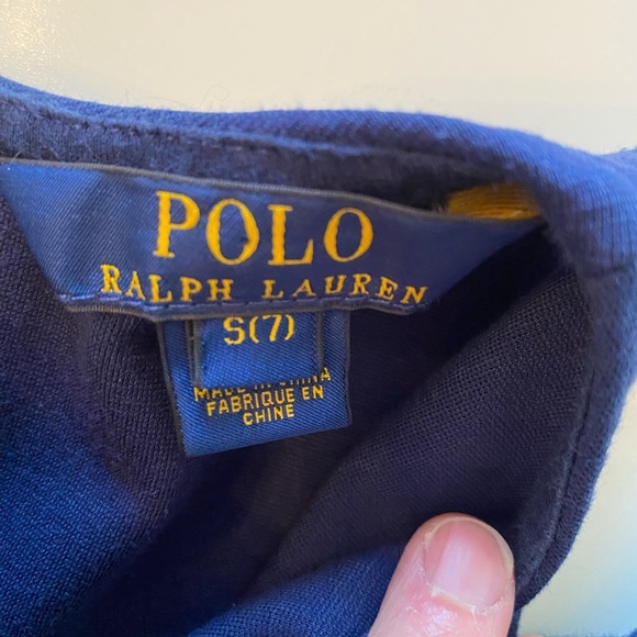 Polo Ralph Lauren Navy Blue Cold Shoulder short sleeve flare bottom dress size 7 - Picture 6 of 13